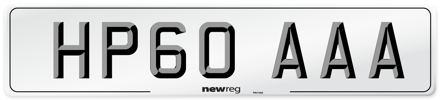 HP60 AAA Number Plate from New Reg